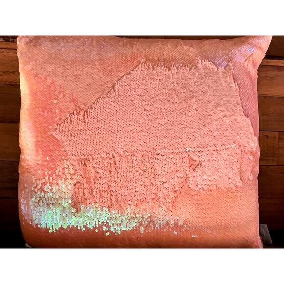 AVIVA STANOFF New Sequin Mermaid Pillow w/Feather-Down insert 18X18 - Picture 4 of 8